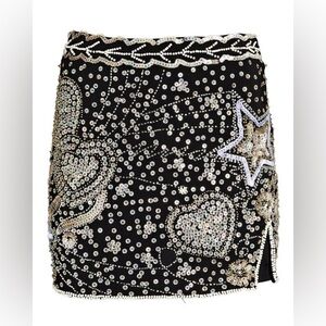 Lani Sequined Crepe Skirt